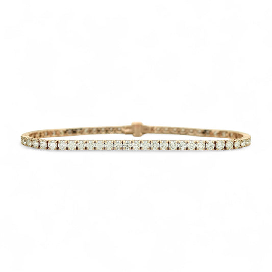 4-4.70ct. Lab-Grown DiamondTennis Bracelet | 2.65mm | 14K Solid Gold with E-F VS+ Diamonds