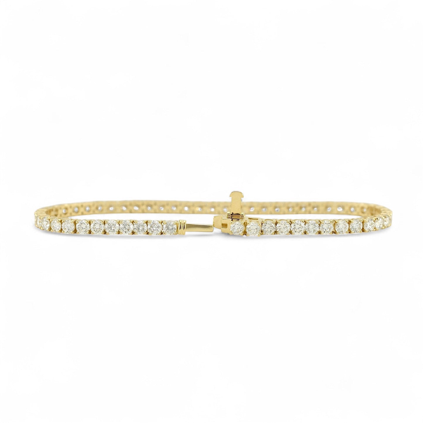 5.3-6.5ct. Lab-Grown Diamond Tennis Bracelet | 3.00mm | 14K Solid Gold with E-F VS+ Diamonds