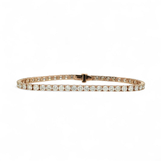 6-7.5ct. Lab-Grown Diamond Tennis Bracelet | 3.35mm | 14K Solid Gold with E-F VS+ Diamonds
