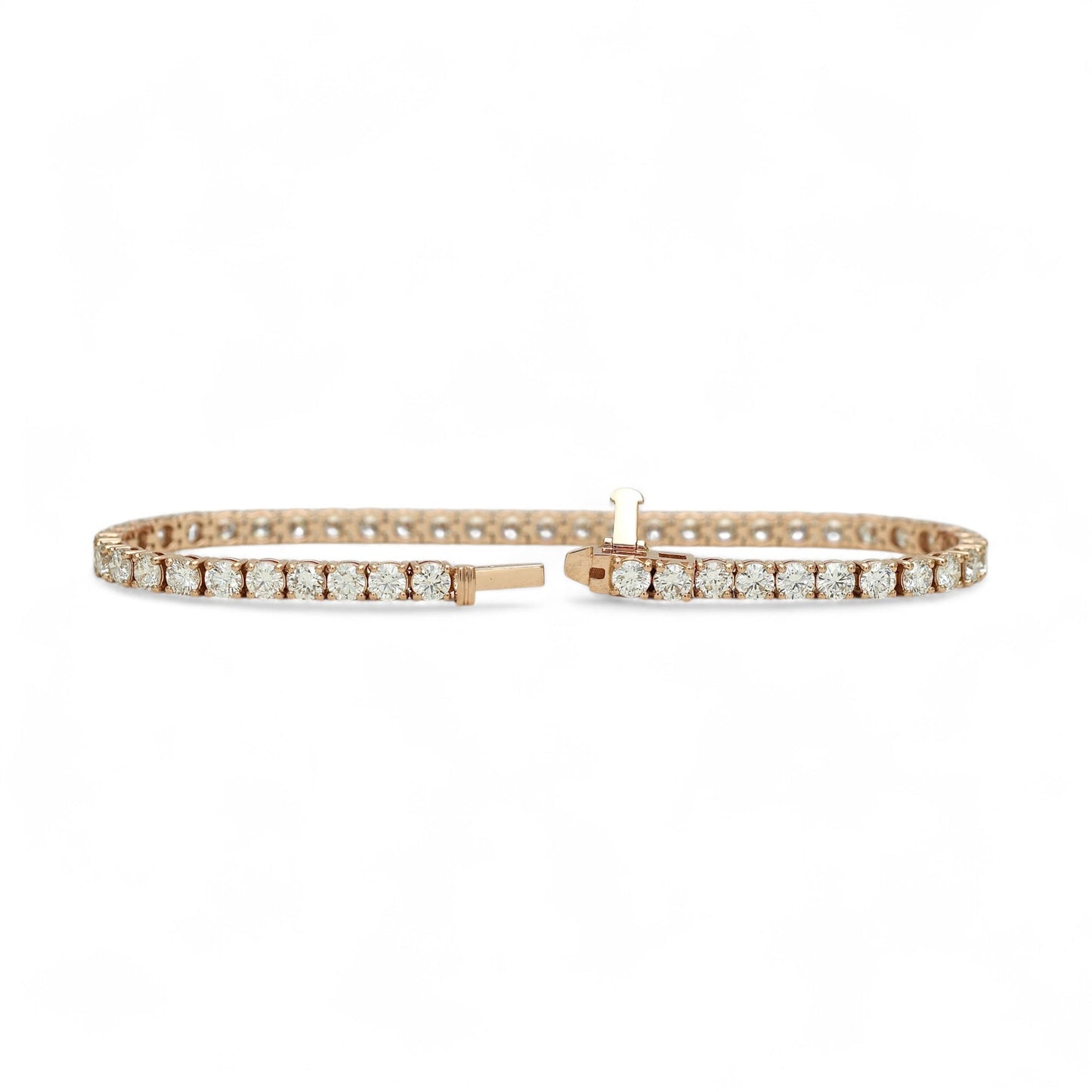 6-7.5ct. Lab-Grown Diamond Tennis Bracelet | 3.35mm | 14K Solid Gold with E-F VS+ Diamonds