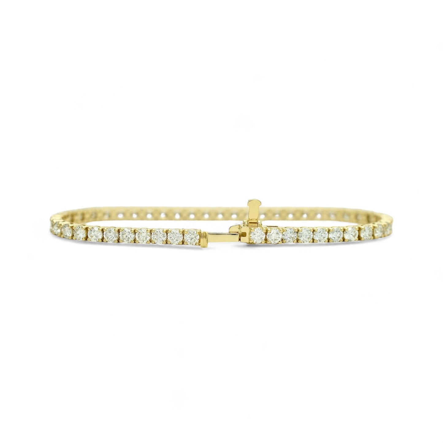 6-7.5ct. Lab-Grown Diamond Tennis Bracelet | 3.35mm | 14K Solid Gold with E-F VS+ Diamonds