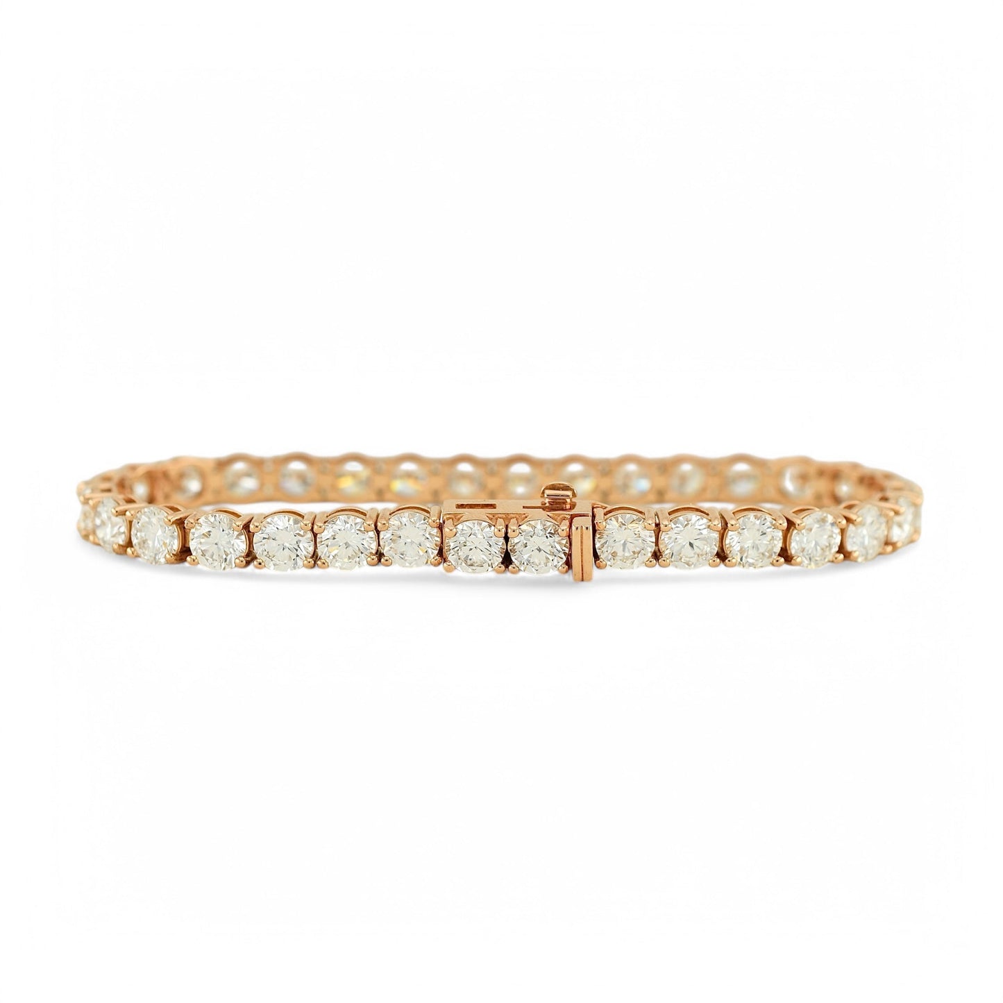 15-17ct. Lab-Grown Diamond Tennis Bracelet | 5.10mm | 14K Solid Gold with E-F VS+ Diamonds